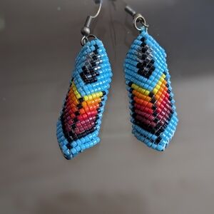 Gorgeous Colorful Beaded Earrings Handmade